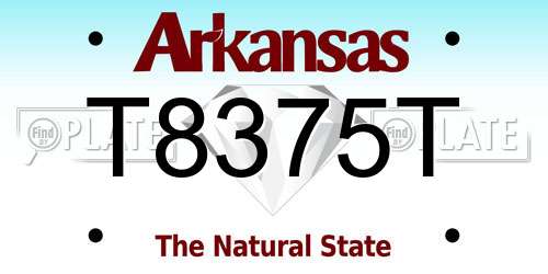 T8375T Arkansas License Plate