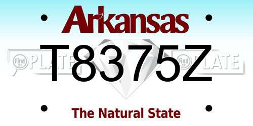 T8375Z Arkansas License Plate