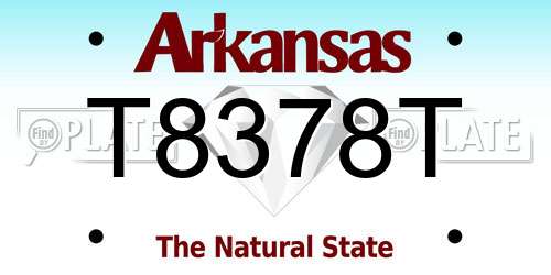 T8378T Arkansas License Plate
