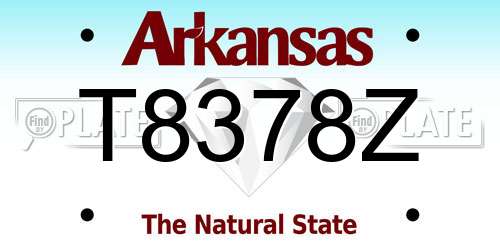 T8378Z Arkansas License Plate