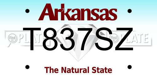 T837SZ Arkansas License Plate