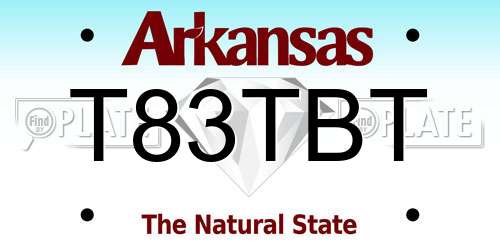 T83TBT Arkansas License Plate