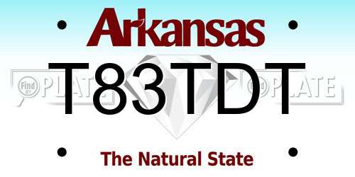 T83TDT Arkansas License Plate