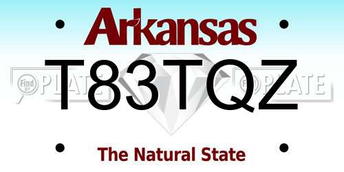 T83TQZ Arkansas License Plate