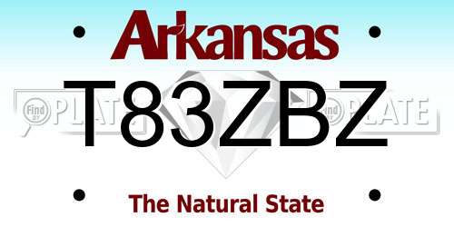 T83ZBZ Arkansas License Plate