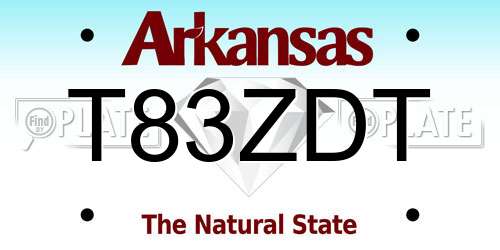 T83ZDT Arkansas License Plate