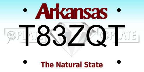 T83ZQT Arkansas License Plate