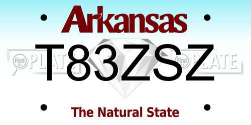 T83ZSZ Arkansas License Plate
