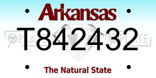 T842432 Arkansas License Plate
