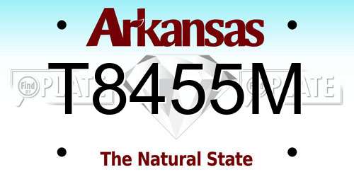 T8455M Arkansas License Plate