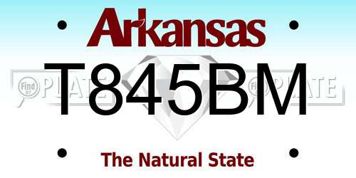 T845BM Arkansas License Plate