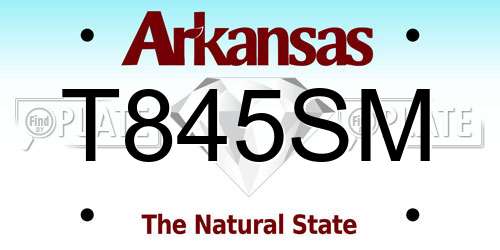 T845SM Arkansas License Plate