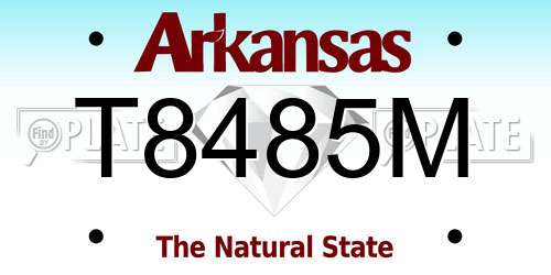 T8485M Arkansas License Plate