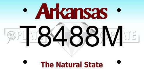 T8488M Arkansas License Plate