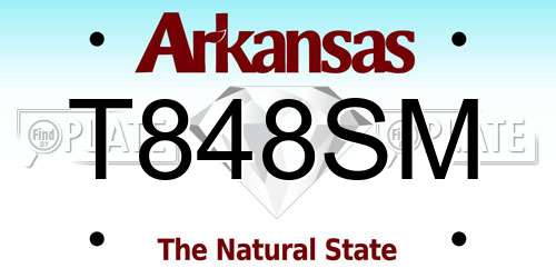 T848SM Arkansas License Plate