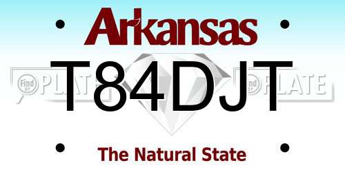 T84DJT Arkansas License Plate