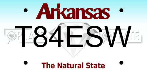 T84ESW Arkansas License Plate
