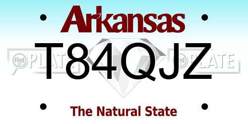 T84QJZ Arkansas License Plate