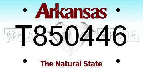 T850446 Arkansas License Plate