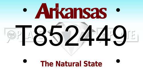T852449 Arkansas License Plate