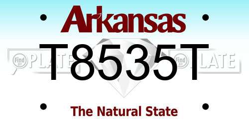 T8535T Arkansas License Plate