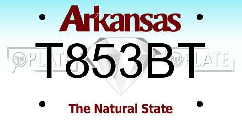 T853BT Arkansas License Plate