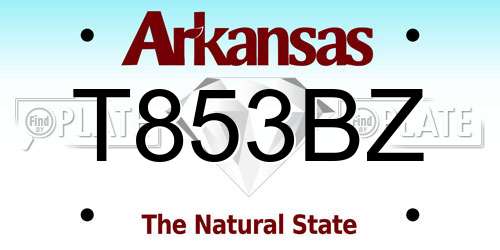 T853BZ Arkansas License Plate
