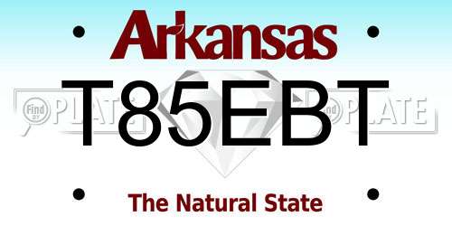 T85EBT Arkansas License Plate