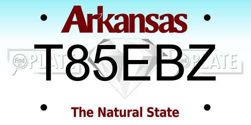 T85EBZ Arkansas License Plate