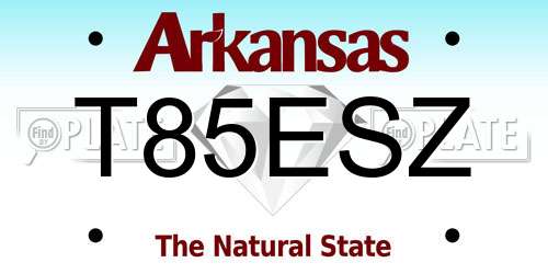 T85ESZ Arkansas License Plate