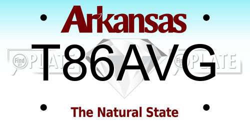 T86AVG Arkansas License Plate