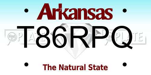 T86RPQ Arkansas License Plate