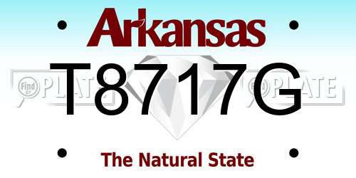 T8717G Arkansas License Plate