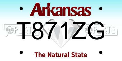 T871ZG Arkansas License Plate