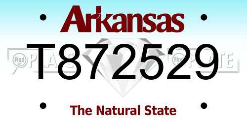 T872529 Arkansas License Plate