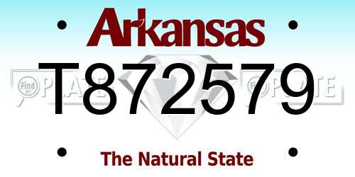 T872579 Arkansas License Plate