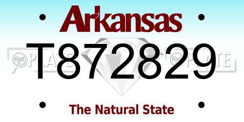 T872829 Arkansas License Plate