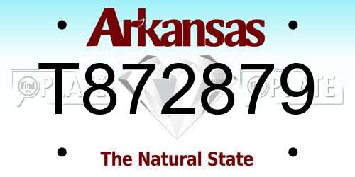 T872879 Arkansas License Plate