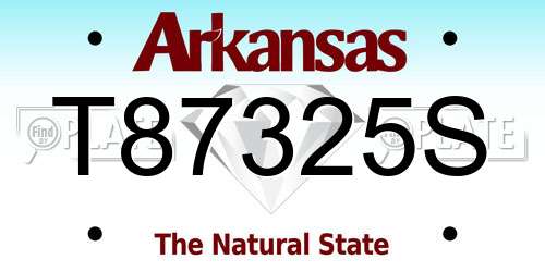 T87325S Arkansas License Plate