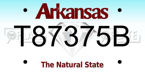 T87375B Arkansas License Plate