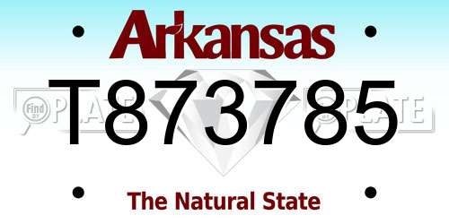 T873785 Arkansas License Plate