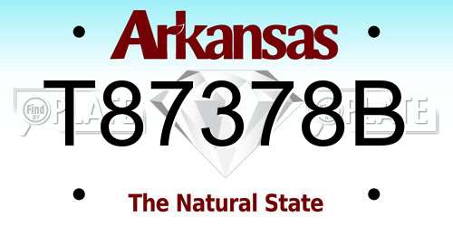 T87378B Arkansas License Plate