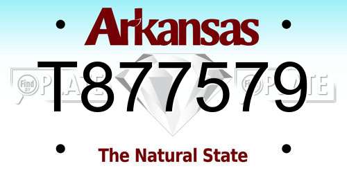 T877579 Arkansas License Plate