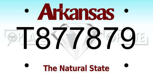 T877879 Arkansas License Plate