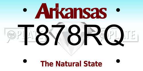 T878RQ Arkansas License Plate