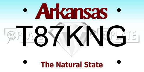 T87KNG Arkansas License Plate
