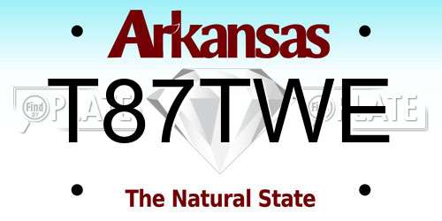 T87TWE Arkansas License Plate