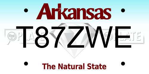 T87ZWE Arkansas License Plate