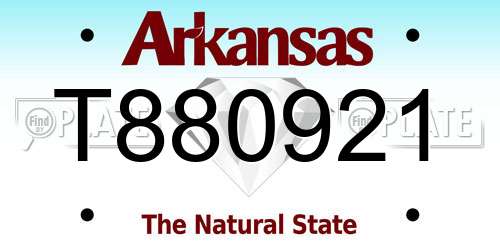 T880921 Arkansas License Plate