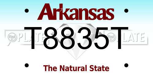 T8835T Arkansas License Plate
